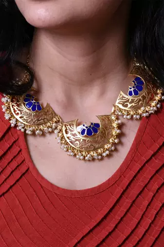 Maharani Necklace with Marigold Duet Earrings