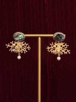 Abalone Snow Flake Earrings 1