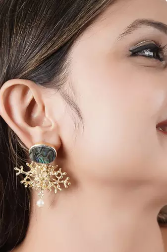 Abalone Snow Flake Earrings