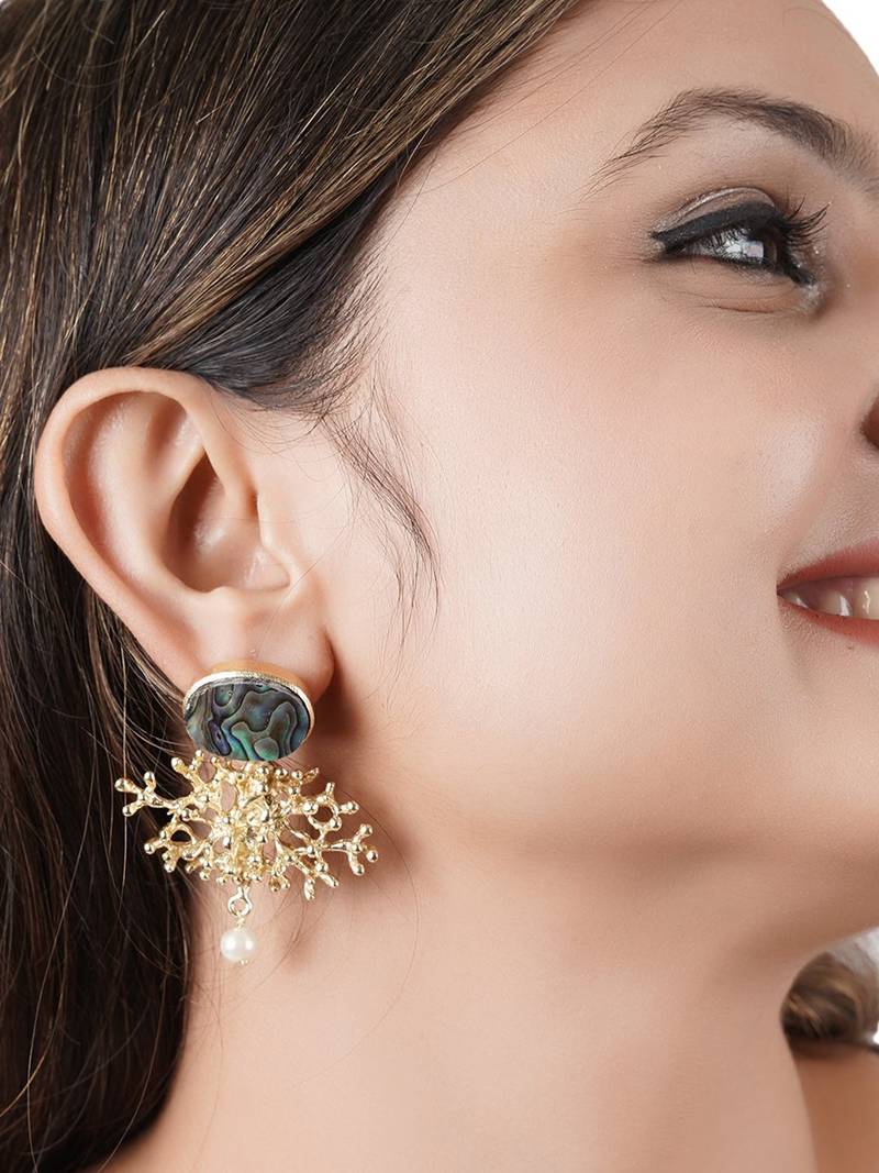 Abalone Snow Flake Earrings