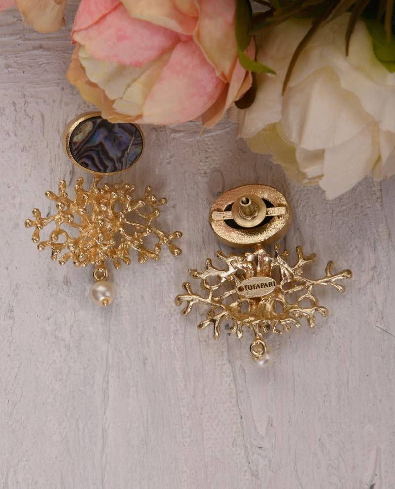 Abalone Snow Flake Earrings