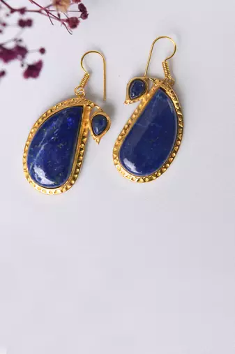 Lapis Lazuli Peacock Earrings