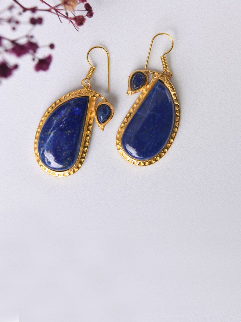 Lapis Lazuli Peacock Earrings