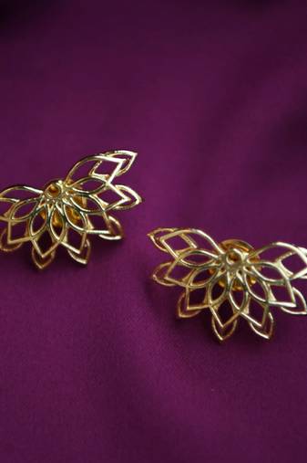 Gold plated brass earrings