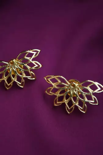 Gold plated brass earrings