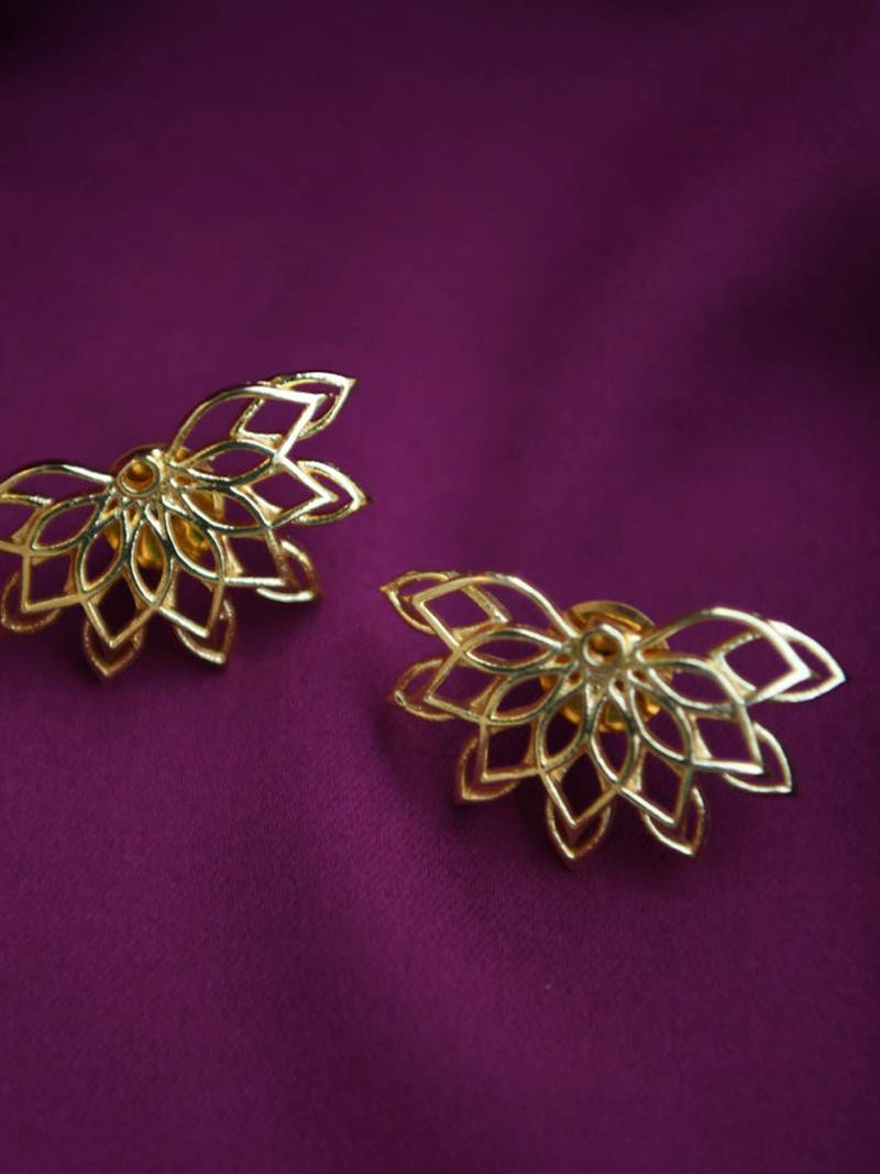 Gold plated brass earrings