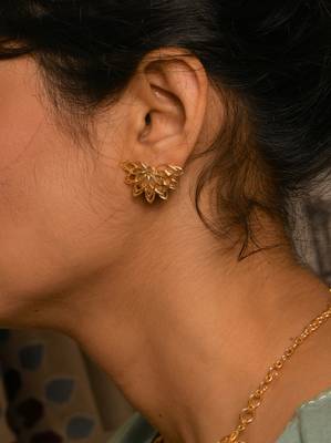 Gold plated brass earrings 3