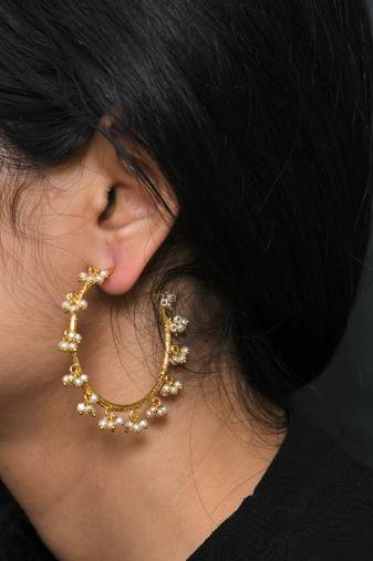 Pearl Raindrop Hoops