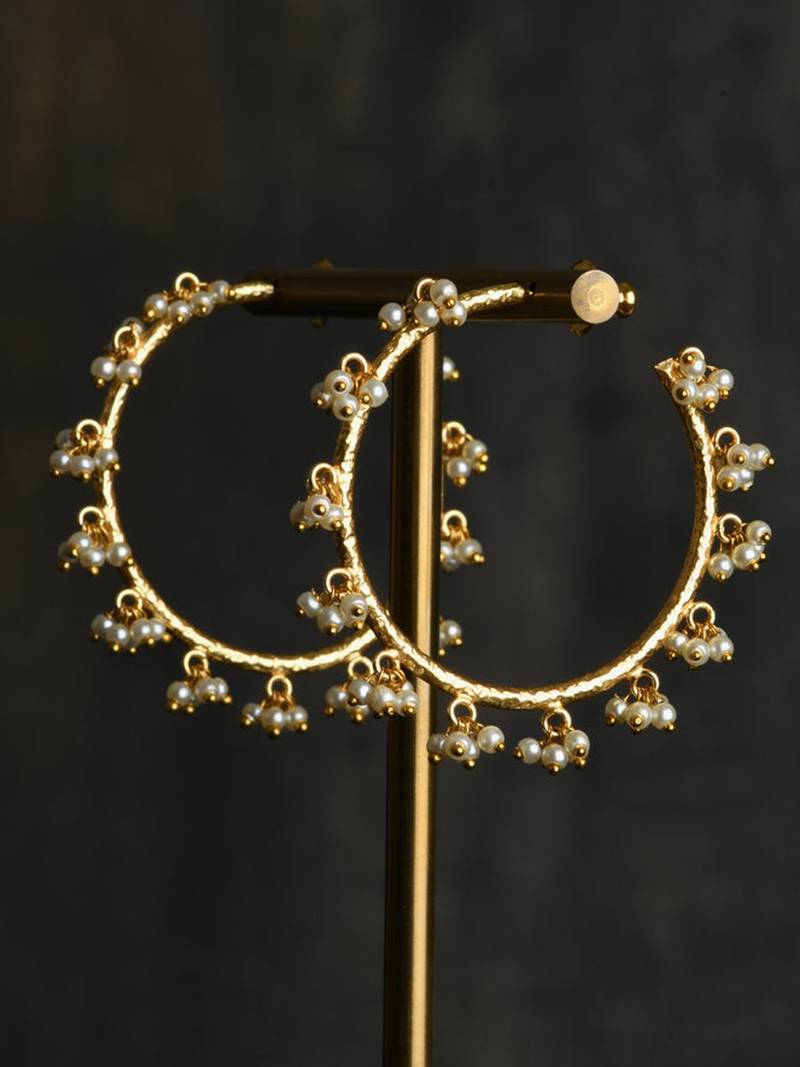 Pearl Raindrop Hoops