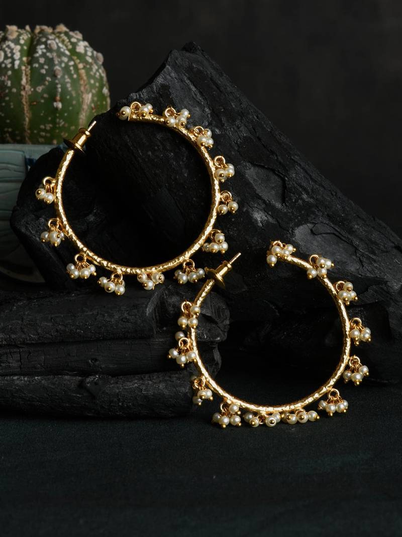 Pearl Raindrop Hoops