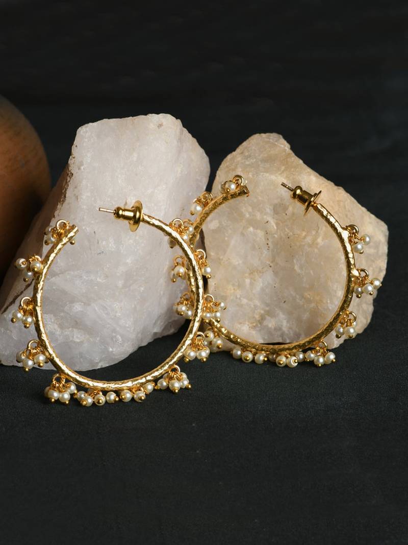 Pearl Raindrop Hoops