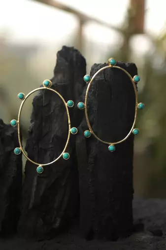 Turquoise Hoops