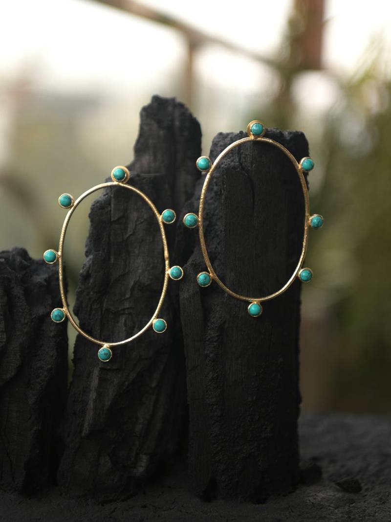 Turquoise Hoops