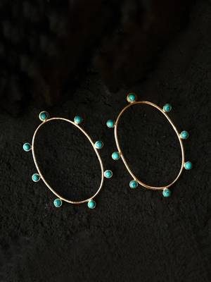 Turquoise Hoops 3