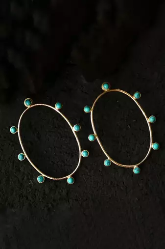 Turquoise Hoops