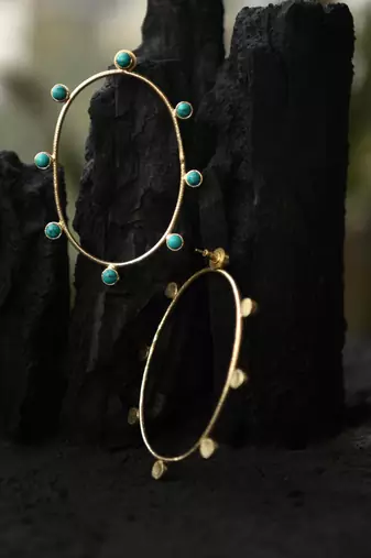 Turquoise Hoops