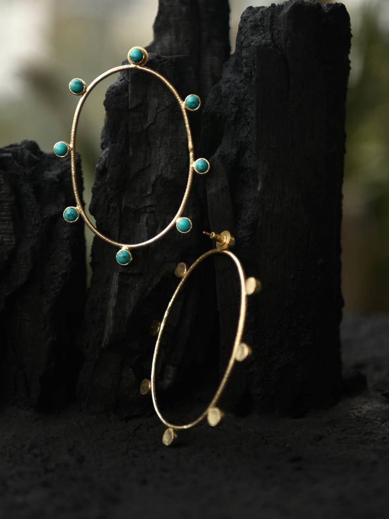 Turquoise Hoops