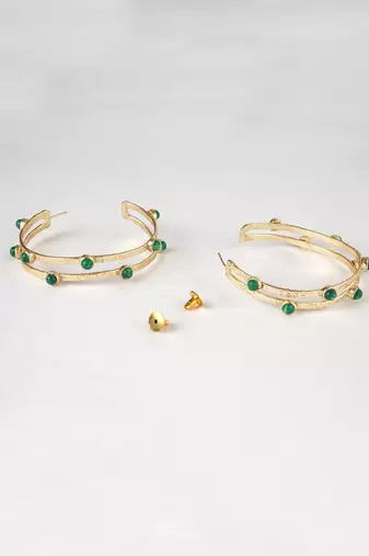 Malachite Statement Hoops