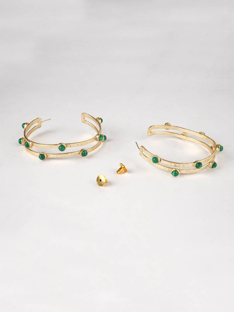 Malachite Statement Hoops