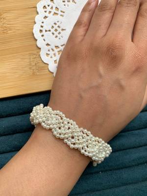 Braided Pearl Bracelet (Silver-Plated) 2