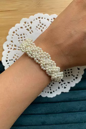 Braided Pearl Bracelet (Gold-Plated)