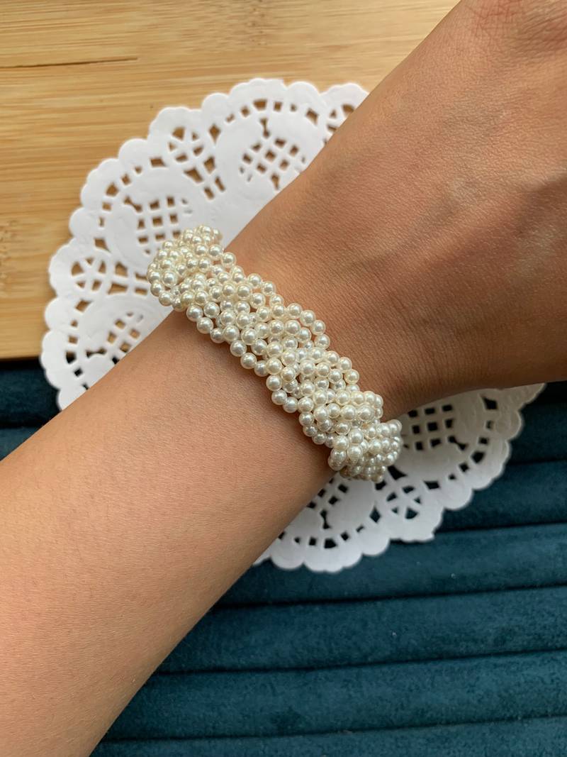 Braided Pearl Bracelet (Gold-Plated)