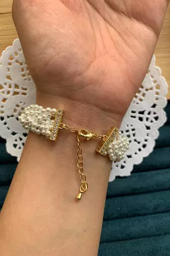 Braided Pearl Bracelet (Gold-Plated)