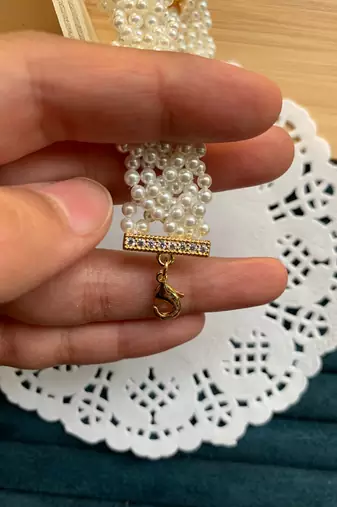 Braided Pearl Bracelet (Gold-Plated)