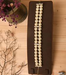 gold plated brass bracelets with pearls