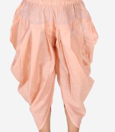 BownBee Ethnic  Chanderi Silk Sibling set Indo Western Peplum Kurti with Dhoti for Girls- Peach