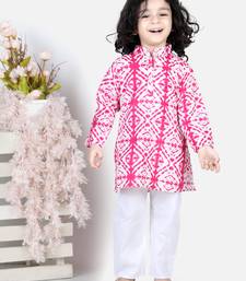 BownBee Pure Cotton Kurta Pajama with Jacket for Boys- Pink