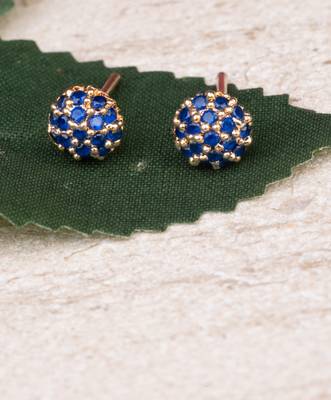 Blue Stud Earrings with American Diamonds 3