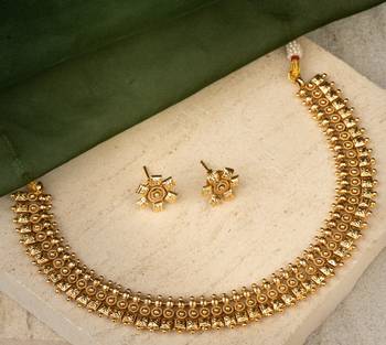 Gold Plated Temple Necklace Set 1