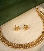 Gold Plated Temple Necklace Set