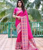 PINK BANARASI SILK UNIQUE BEAUTIFUL SAREE