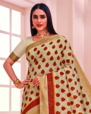 Roop Kashish Multicolor Soft Kalamkari Cotton Saree Fnacy Border And Fancy Print Blouse Piece 2