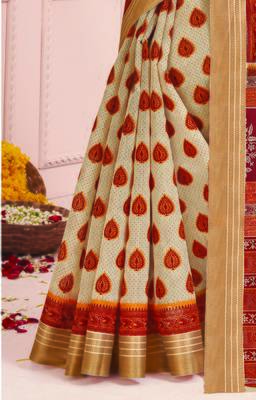 Roop Kashish Multicolor Soft Kalamkari Cotton Saree Fnacy Border And Fancy Print Blouse Piece 4