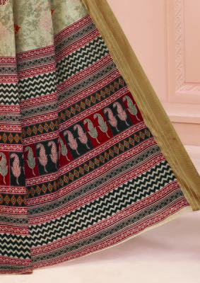 Roop Kashish Multicolor Soft Kalamkari Cotton Saree Fnacy Border And Fancy Print Blouse Piece 3