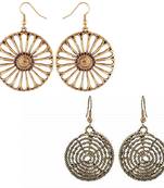 Stylish Silver Oxidised Afghani Drop Combo Earrings For Women & Girls 