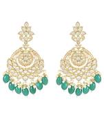 Gold Plated Traditional Handcrafted Pearl Kundan Beaded Earrings for Women/Girls 