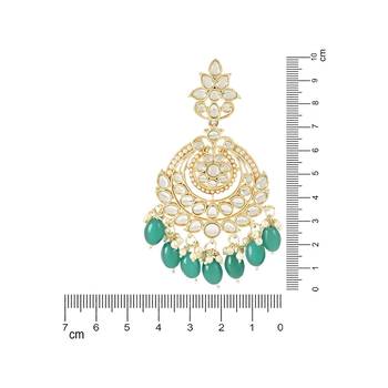 Gold Plated Traditional Handcrafted Pearl Kundan Beaded Earrings for Women/Girls  4