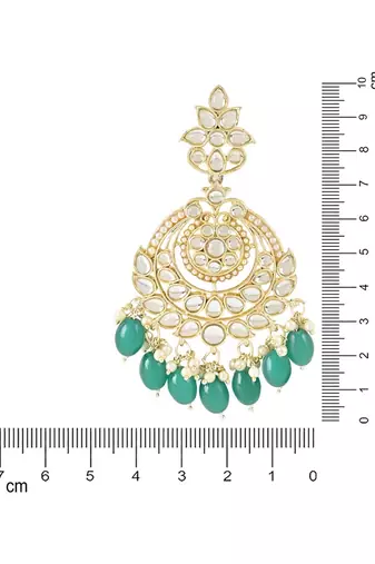 Gold Plated Traditional Handcrafted Pearl Kundan Beaded Earrings for Women/Girls 