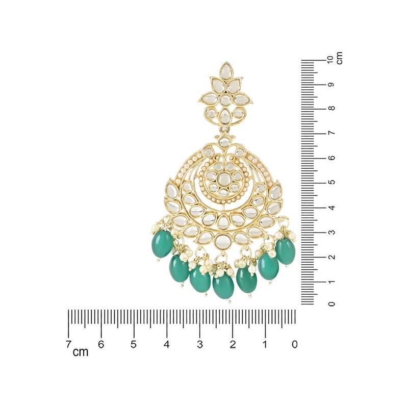 Gold Plated Traditional Handcrafted Pearl Kundan Beaded Earrings for Women/Girls 