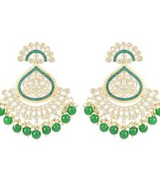 Gold Plated Traditional Handcrafted Kundan Earrings Adorned with Pearls for Women and Girls 