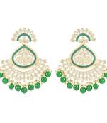Gold Plated Traditional Handcrafted Kundan Earrings Adorned with Pearls for Women and Girls 