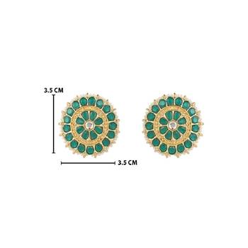 Gold Plated Traditional Kundan & Pearl Studded Earrings For Women/Girls  4