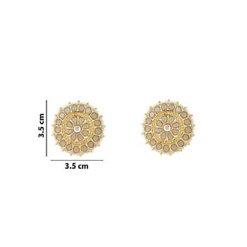Gold Plated Traditional Kundan & Pearl Studded Earrings For Women/Girls  4
