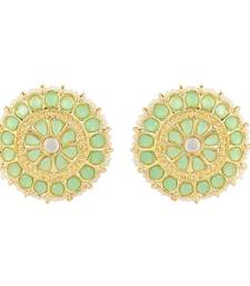 Gold Plated Traditional Kundan & Pearl Studded Earrings For Women/Girls 