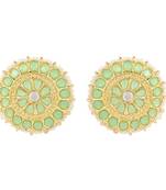 Gold Plated Traditional Kundan & Pearl Studded Earrings For Women/Girls 