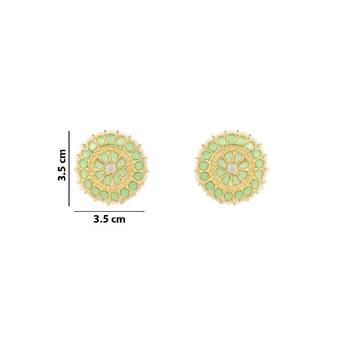 Gold Plated Traditional Kundan & Pearl Studded Earrings For Women/Girls  4